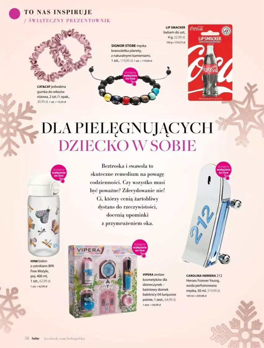 Gazetka promocyjna Hebe - ważna 01.11 do 31.12.2024 - strona 119 - produkty: Balsam do ust, Bransoletka, Carolina Herrera, Mus, O nas, Perfum, Ustnik, Woda, Woda perfumowana