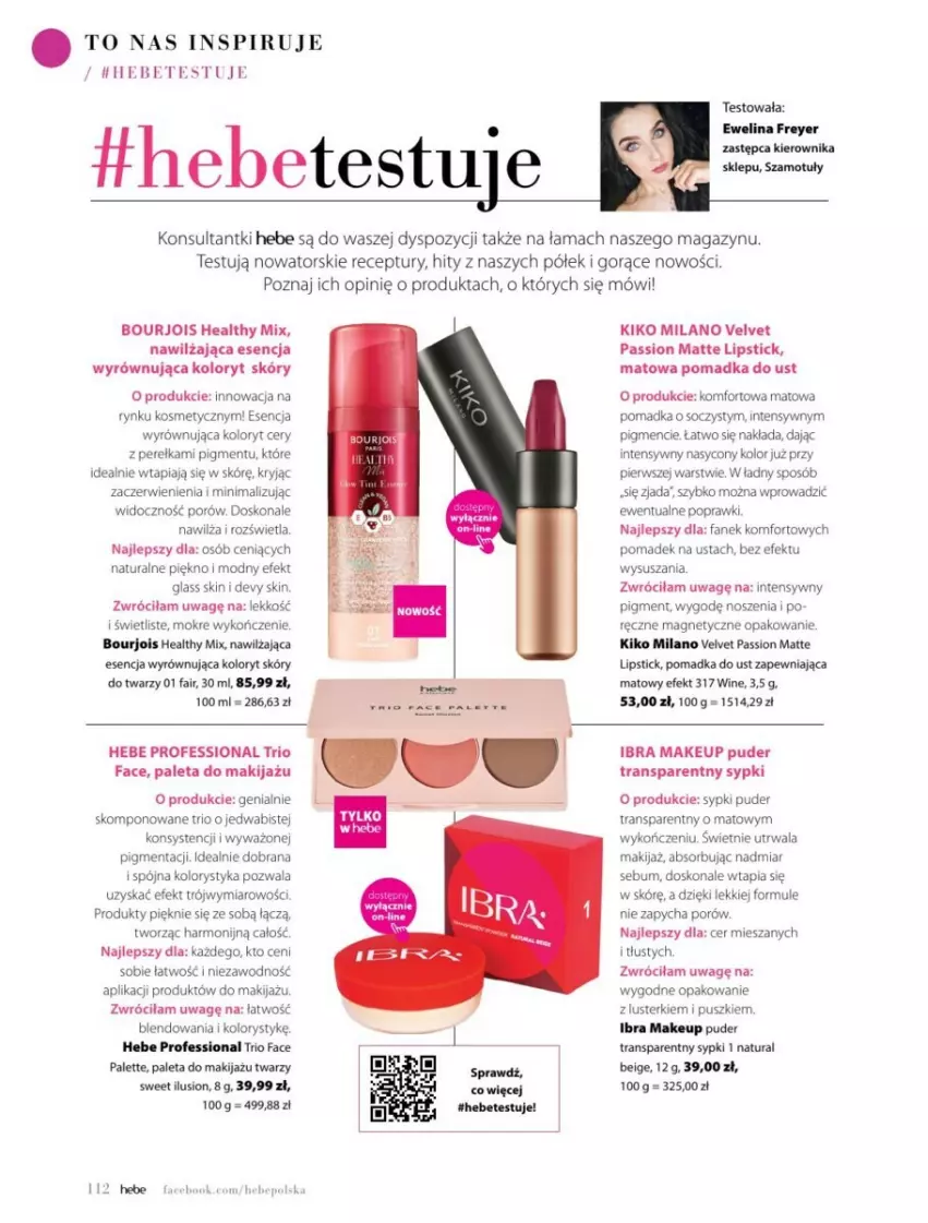 Gazetka promocyjna Hebe - ważna 01.11 do 31.12.2024 - strona 16 - produkty: Bourjois, Fa, Makijaż, Mule, O nas, Paleta, Palette, Por, Puder, Tran, Velvet