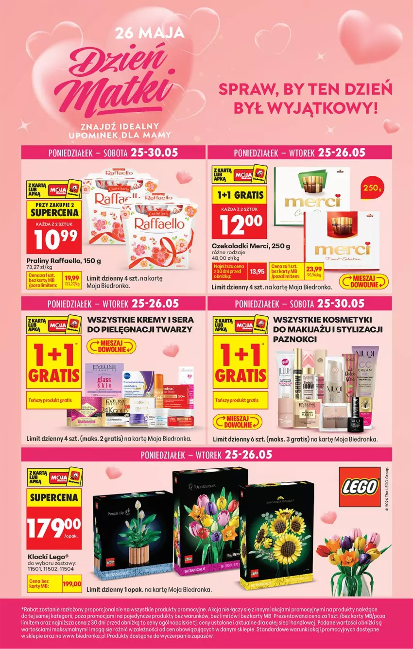 Gazetka promocyjna Biedronka - Gazetka - ważna 25.05 do 01.06.2026 - strona 1 - produkty: Fa, Klocki, Kosmetyki do pielęgnacji, LEGO, Makijaż, Merci, Praliny, Raffaello, Ser