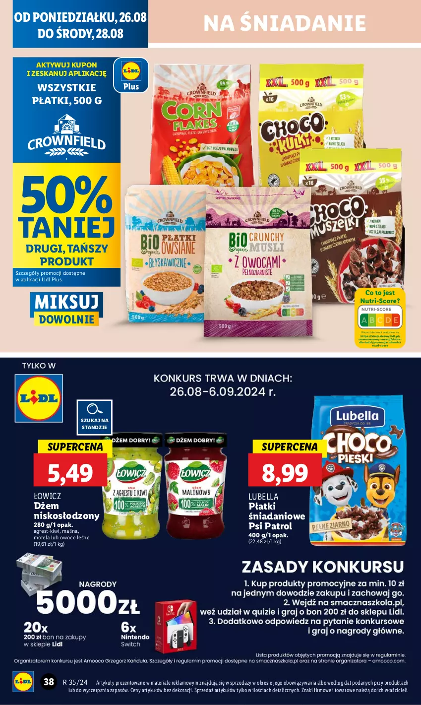 Gazetka promocyjna Lidl - GAZETKA - ważna 26.08 do 28.08.2024 - strona 42 - produkty: Bell, Bella, Danio, Dżem, Gres, Kiwi, Lubella, Morela, Owoce, Psi Patrol