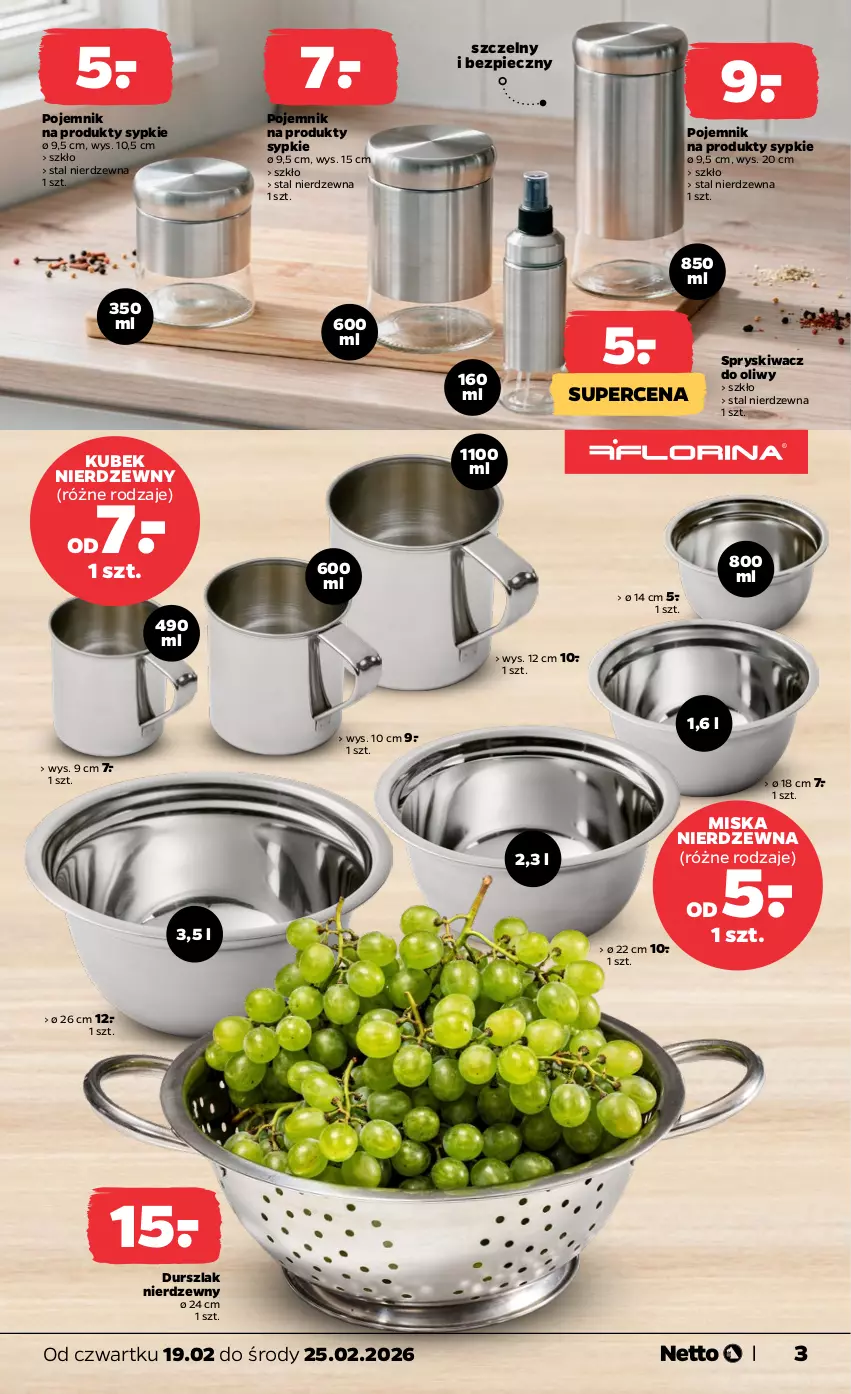 Gazetka promocyjna Netto - Od Czwartku - ważna 19.02 do 25.02.2026 - strona 3 - produkty: Durszlak, Kubek, Miska, Piec, Pojemnik