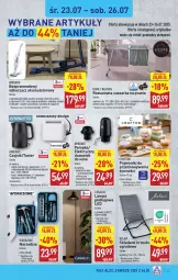 Gazetka promocyjna Aldi - Pełna oferta - Gazetka - ważna od 26.07 do 26.07.2025 - strona 23 - produkty: Krzesło ogrodowe, Odkurzacz, Top, Odkurzacze, Czajnik elektryczny, Czajnik, Szczotka, Pojemnik, Toster, Uchwyty, Pompka, Lampa podłogowa, Suszarka, Krzesło, Dozownik, Lampa, Suszarka na pranie, Akumulator