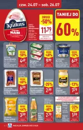 Gazetka promocyjna Aldi - Pełna oferta - Gazetka - ważna od 26.07 do 26.07.2025 - strona 32 - produkty: Piwa, Piwo, Majonez, Karlsquell, Krakus, Sok, Ser, Gra, Kiełbaski śląskie, Winiary, Burrata, Chipsy, Szynka konserwowa, Szynka, Serek, Margaryna, Radler, Hochland, Almette