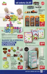 Gazetka promocyjna Aldi - Pełna oferta - Gazetka - ważna od 26.07 do 26.07.2025 - strona 37 - produkty: Ubrania, Chodzik, Samochodziki, Organizer, Tran, Mattel, Dzieci, Klocki, Obraz