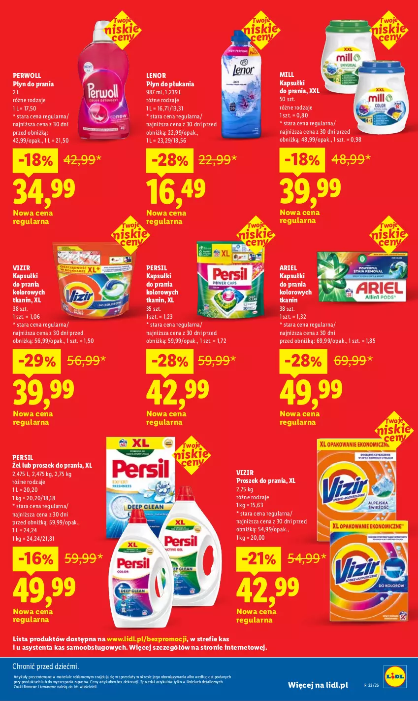 Gazetka promocyjna Lidl - Gazetka ważna od 28.05 do 30.05 - ważna 28.05 do 30.05.2026 - strona 3 - produkty: Ariel, Kapsułki do prania, Lenor, Persil, Perwoll, Płyn do płukania, Płyn do prania, Proszek do prania, Vizir