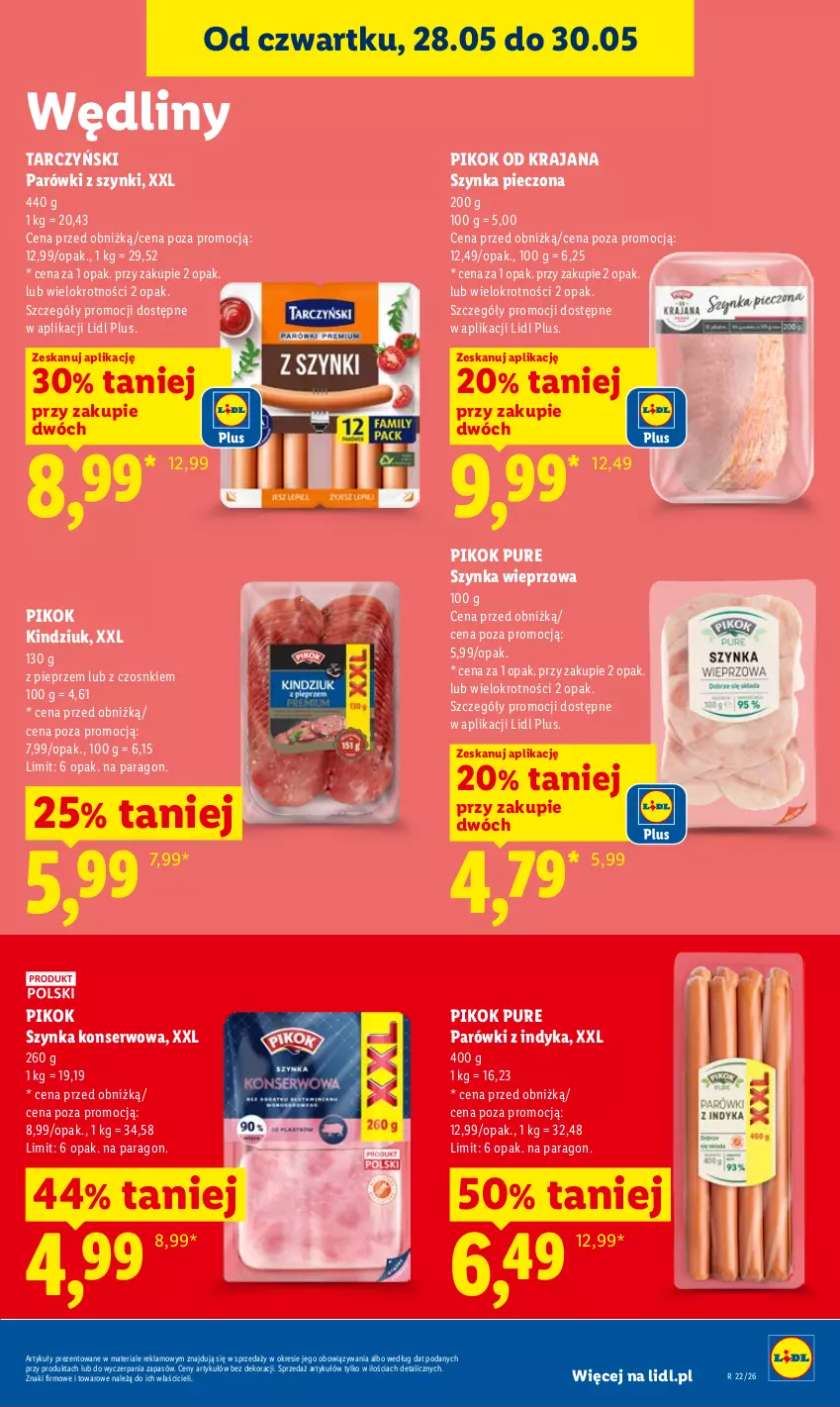 Gazetka promocyjna Lidl - Gazetka ważna od 28.05 do 30.05 - ważna 28.05 do 30.05.2026 - strona 55 - produkty: Kindziuk, Parówki, Parówki z indyka, Parówki z szynki, Piec, Pieprz, PIKOK, Pur, Ser, Szynka, Szynka konserwowa, Szynka wieprzowa, Tarczyński
