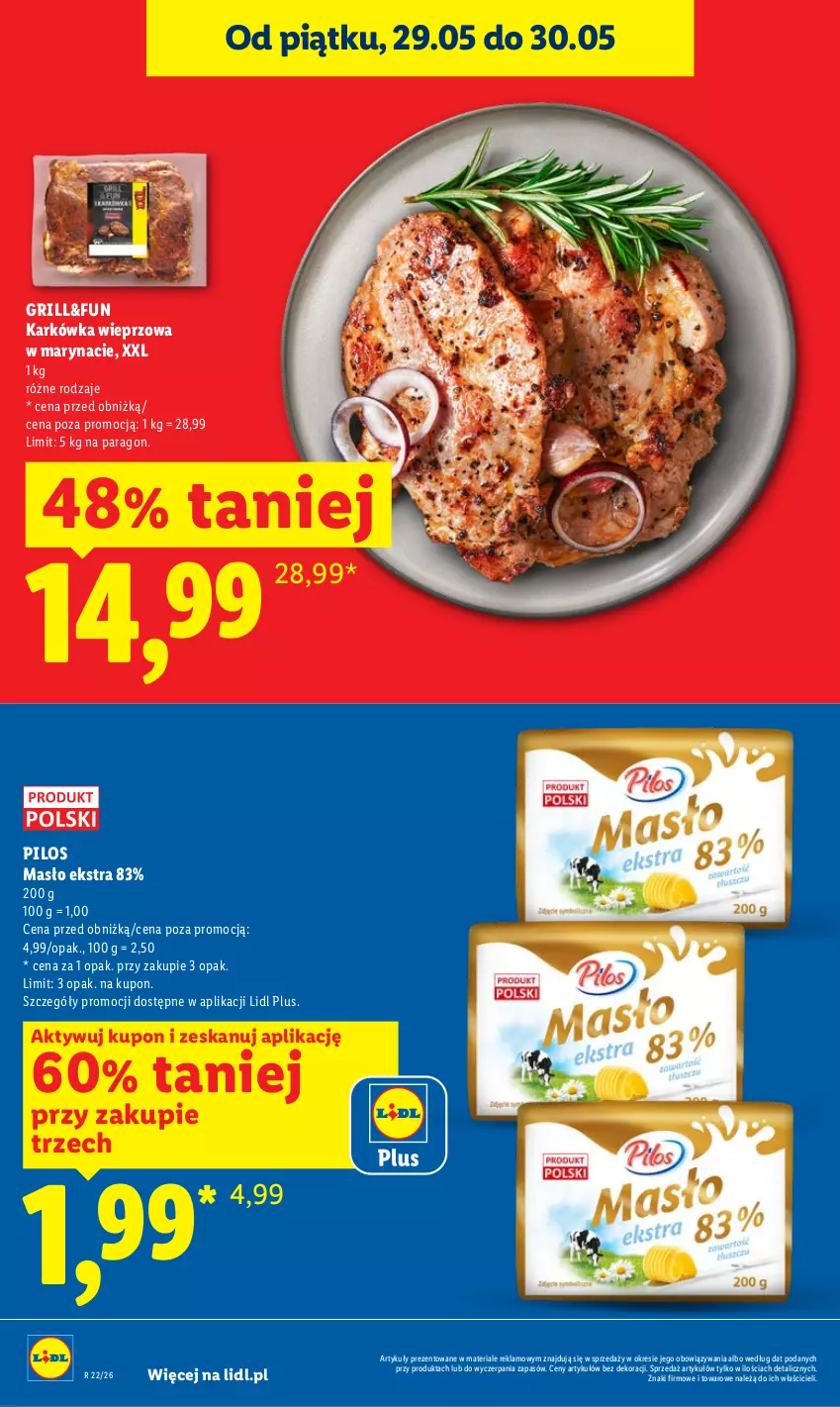 Gazetka promocyjna Lidl - Gazetka ważna od 28.05 do 30.05 - ważna 28.05 do 30.05.2026 - strona 6 - produkty: Grill, Karkówka wieprzowa, Masło, Pilos