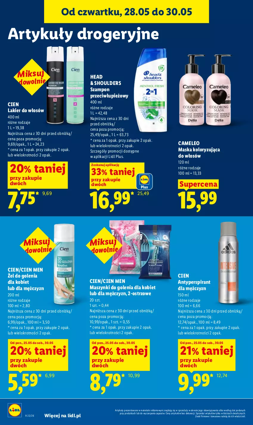 Gazetka promocyjna Lidl - Gazetka ważna od 28.05 do 30.05 - ważna 28.05 do 30.05.2026 - strona 80 - produkty: Antyperspirant, Eleo, Lakier, Lakier do włosów, Maska, Szampon