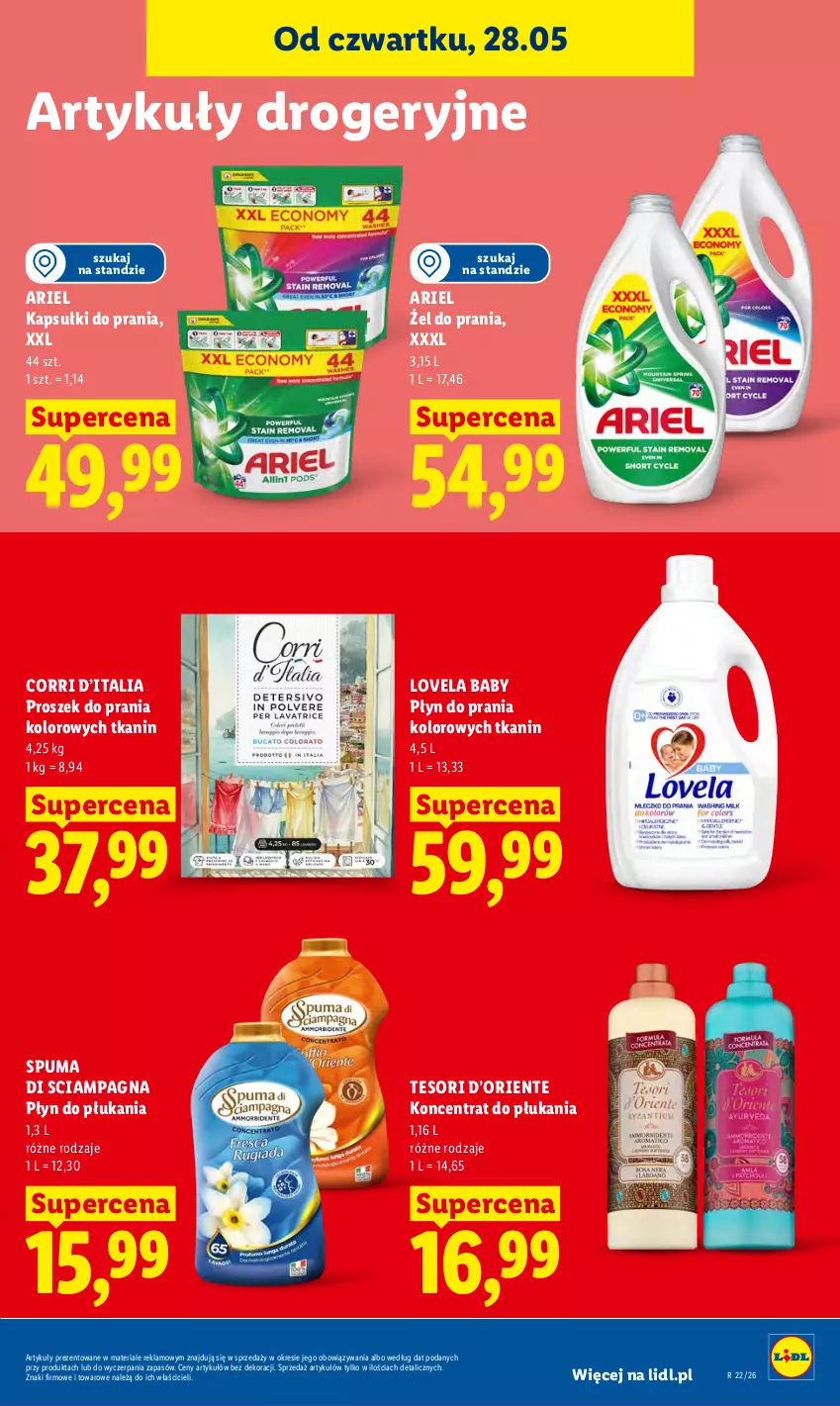 Gazetka promocyjna Lidl - Gazetka ważna od 28.05 do 30.05 - ważna 28.05 do 30.05.2026 - strona 83 - produkty: Ariel, Kapsułki do prania, Lovela, Płyn do płukania, Płyn do prania, Proszek do prania, Puma