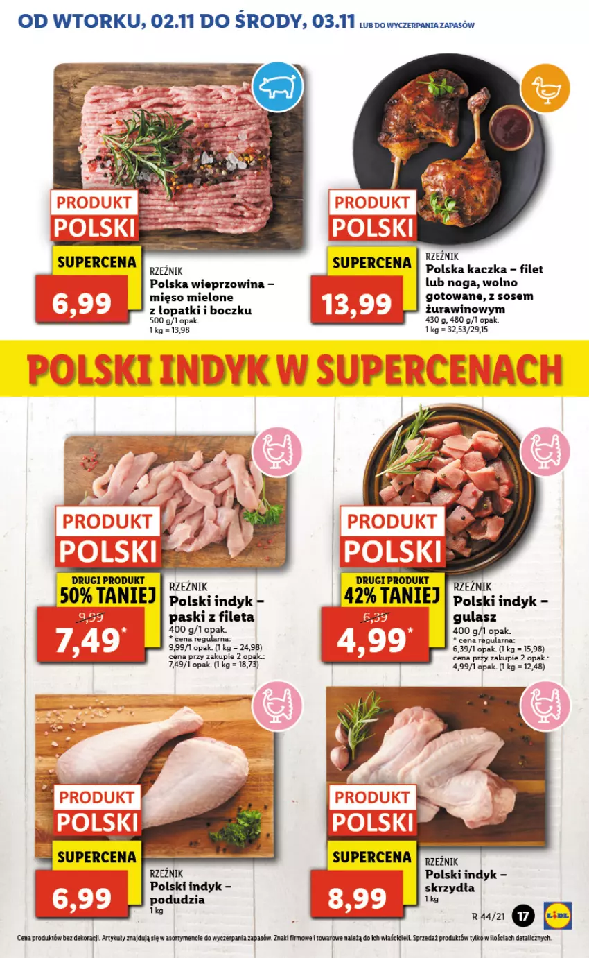 Gazetka promocyjna Lidl - GAZETKA - ważna 02.11 do 03.11.2021 - strona 17 - produkty: Kaczka, Mięso, Mięso mielone, Sos, Wieprzowina, Wino