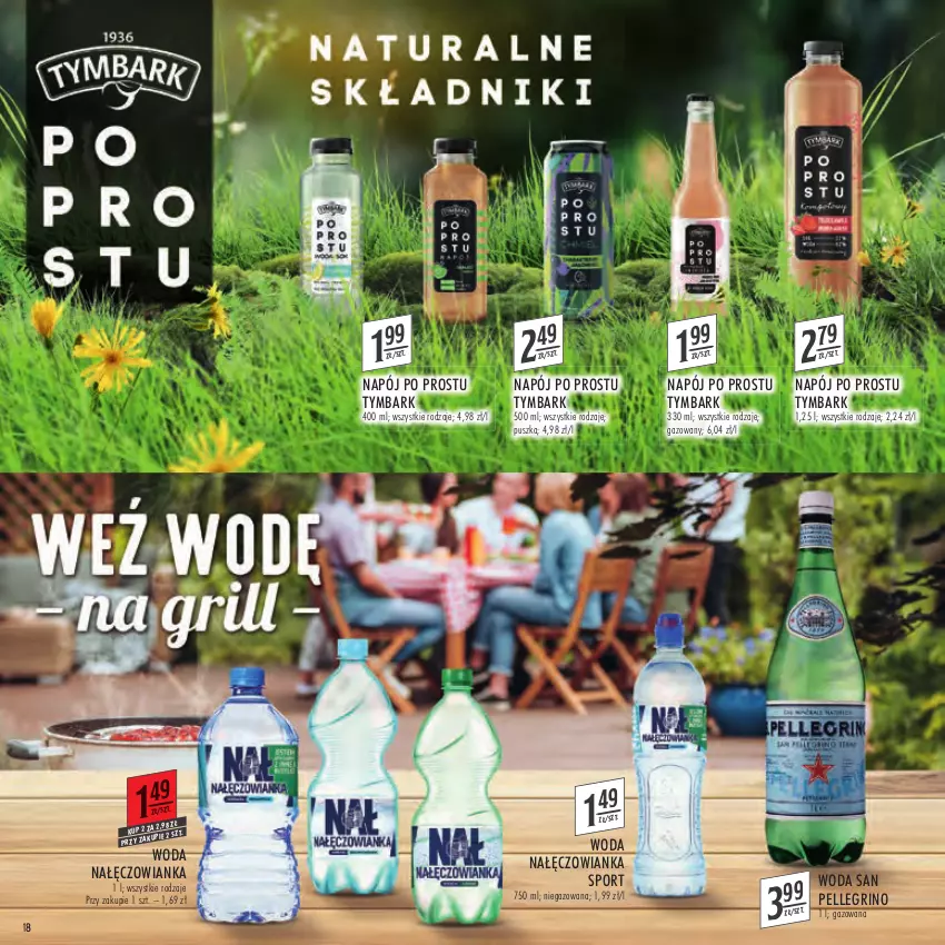 Gazetka promocyjna Stokrotka - Katalog Grill - ważna 21.04 do 04.05.2022 - strona 18 - produkty: Nałęczowianka, Napój, Por, Sport, Tymbark, Woda