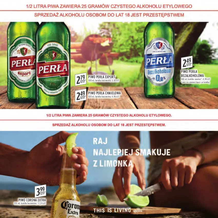 Gazetka promocyjna Stokrotka - Katalog Grill - ważna 21.04 do 04.05.2022 - strona 20 - produkty: Corona Extra, Perła, Piwo, Por