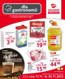 Gazetka promocyjna Selgros - Oferta gastronomiczna - Gazetka - ważna od 30.11 do 30.11.2022 - strona 1 - produkty: Top, Kawa, Tran, Fasola, Olej rzepakowy, Olej, Mleko, LG, Fa