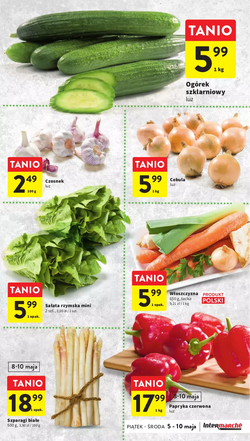 Gazetka promocyjna Intermarche - Gazetka Intermarche - ważna 04.05 do 10.05.2023 - strona 15 - produkty: Cebula, Czosnek, Ogórek, Papryka, Papryka czerwona, Sałat