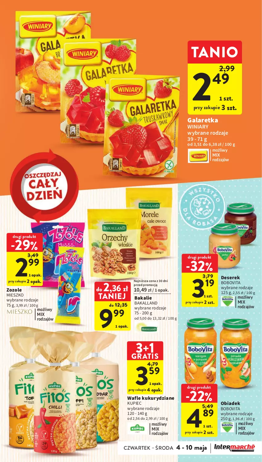 Gazetka promocyjna Intermarche - Gazetka Intermarche - ważna 04.05 do 10.05.2023 - strona 29 - produkty: Bakalland, BoboVita, Deser, Gala, Galaretka, Gra, Kupiec, Piec, Ser, Serek, Wafle, Winiary