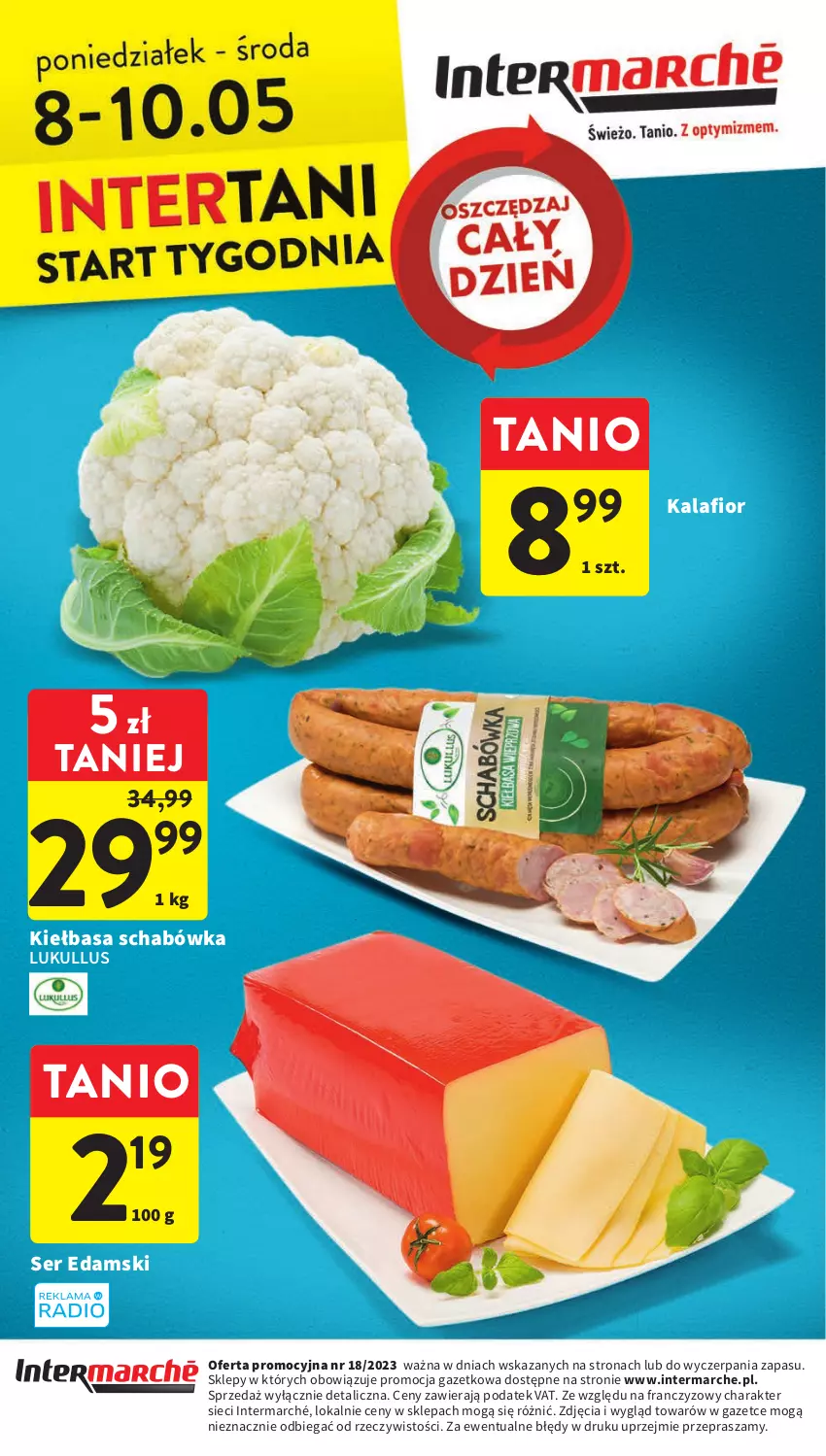 Gazetka promocyjna Intermarche - Gazetka Intermarche - ważna 04.05 do 10.05.2023 - strona 40 - produkty: Edam, Kalafior, Kiełbasa, Ser