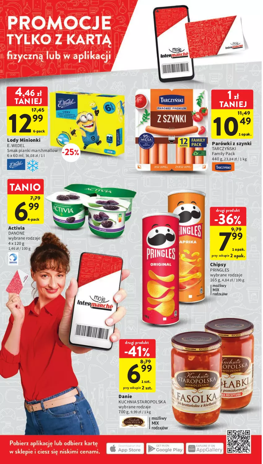 Gazetka promocyjna Intermarche - Gazetka Intermarche - ważna 04.05 do 10.05.2023 - strona 8 - produkty: Activia, Chipsy, Danone, E. Wedel, Fa, Kuchnia, Kuchnia Staropolska, Lody, Mars, Parówki, Parówki z szynki, Pringles, Tarczyński