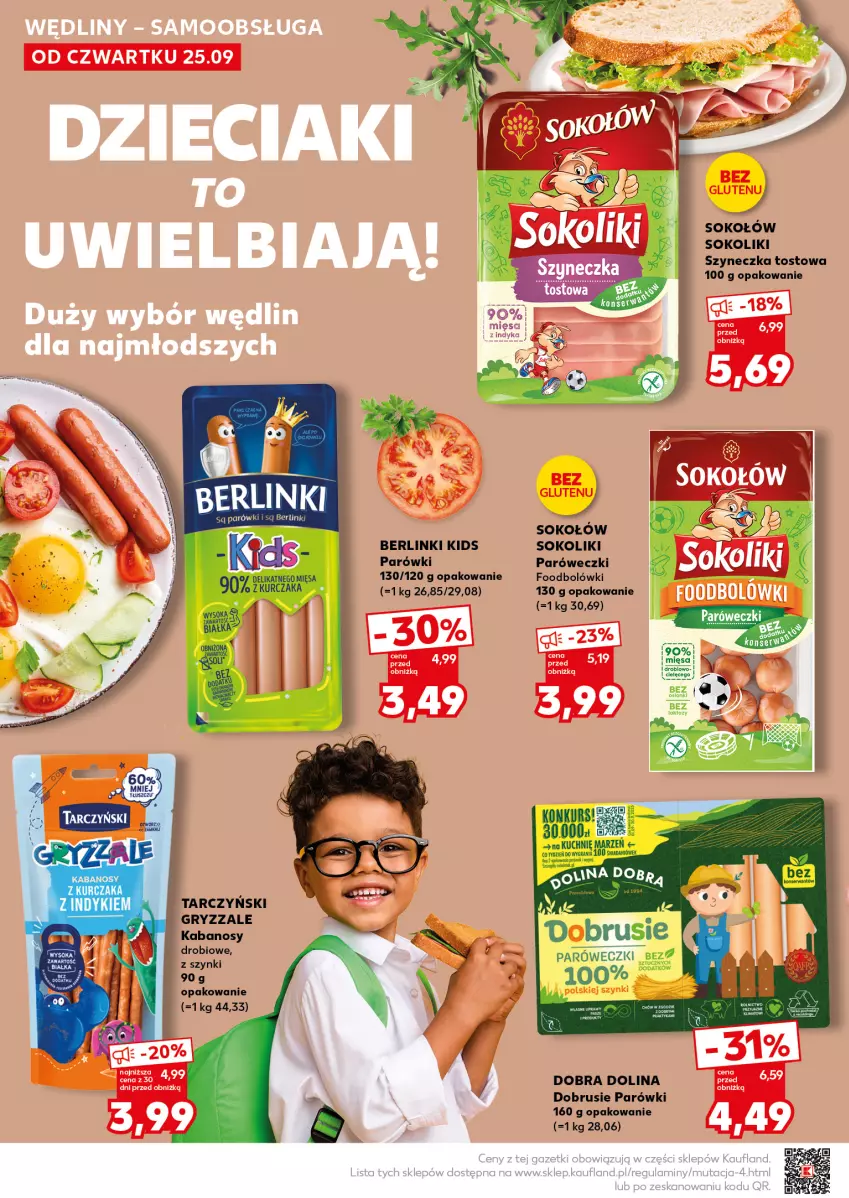 Gazetka promocyjna Kaufland - Mocny Start - ważna 29.09 do 01.10.2025 - strona 14 - produkty: Berlinki, Gra, Gry, Kabanos, Kurczak, Obrus, Parówki, Sok, Sokołów, Tarczyński