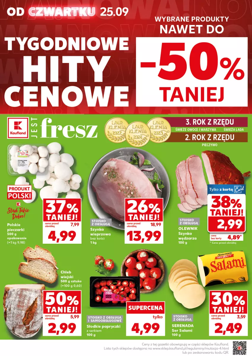Gazetka promocyjna Kaufland - Mocny Start - ważna 29.09 do 01.10.2025 - strona 6 - produkty: Chleb, Gra, Olewnik, Owoce, Piec, Pieczywo, Salami, Ser, Ser salami, Szynka, Warzywa