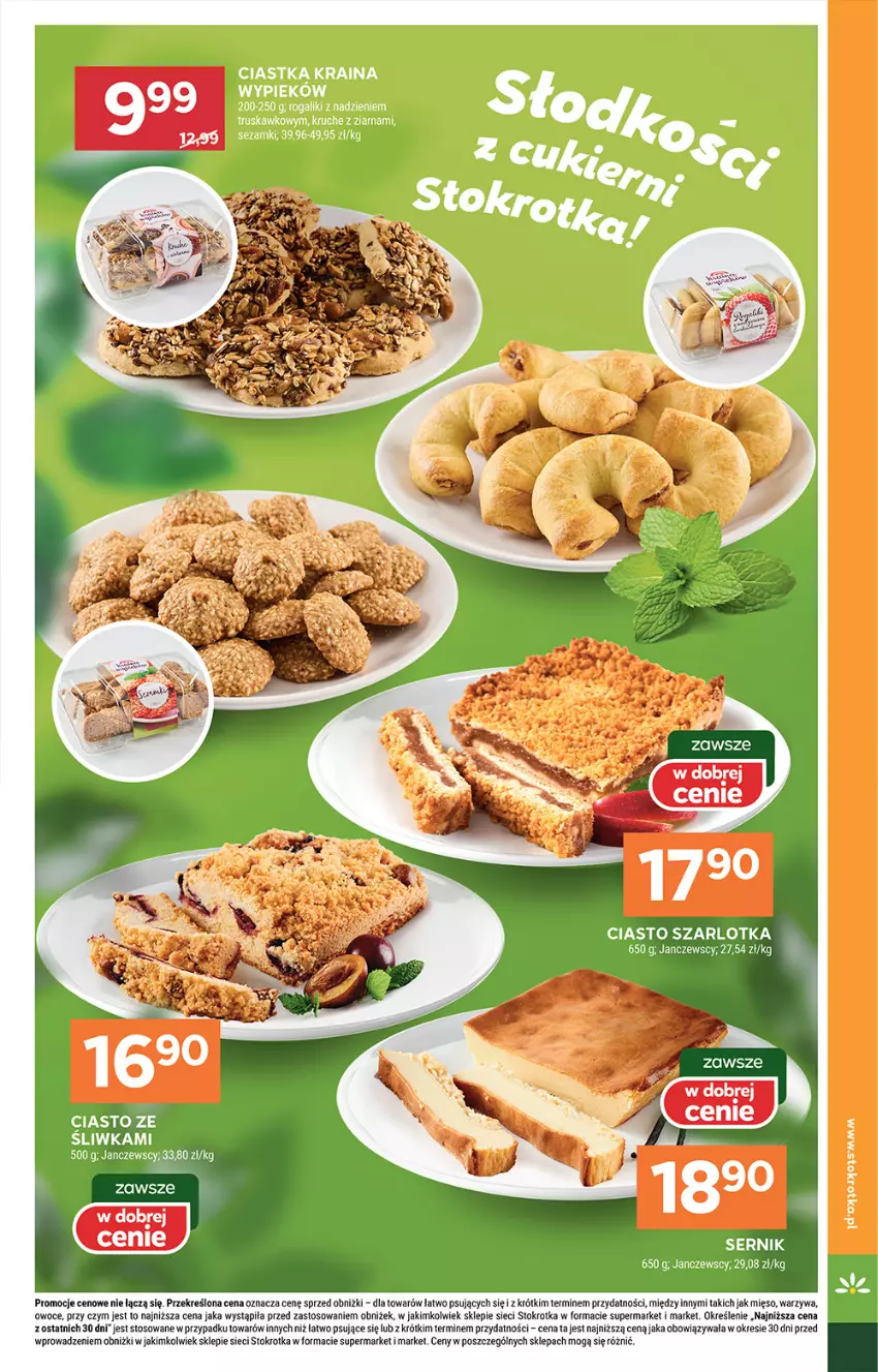 Gazetka promocyjna Stokrotka - Supermarket - ważna 26.06 do 02.07.2025 - strona 19 - produkty: Ciastka, Mięso, Owoce, Rogal, Ser, Sezam, Szarlotka, Warzywa