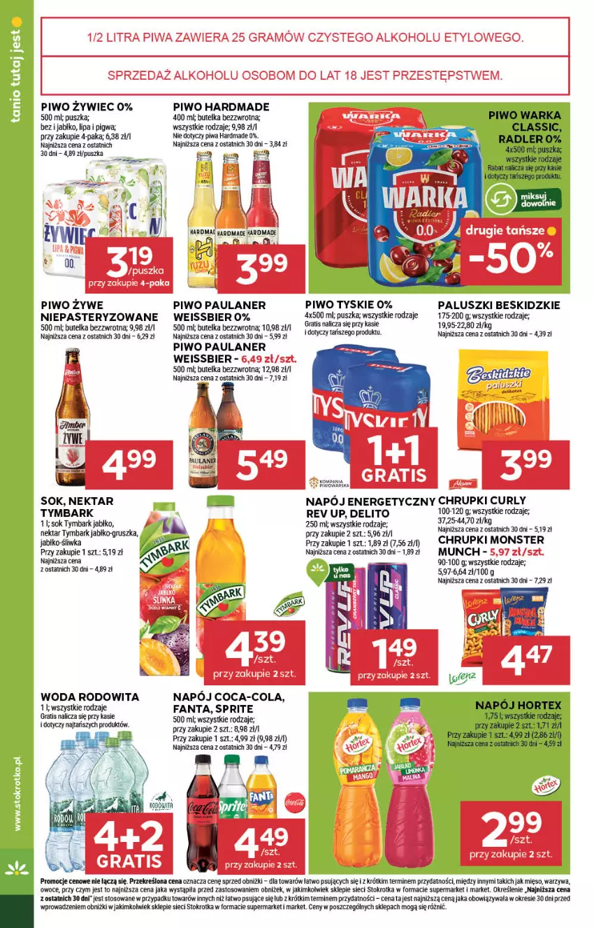 Gazetka promocyjna Stokrotka - Supermarket - ważna 26.06 do 02.07.2025 - strona 40 - produkty: Beskidzki, Chrupki, Coca-Cola, Fa, Fanta, Gra, Mięso, Napój, Nektar, Owoce, Piwa, Piwo, Sok, Sprite, Tymbark, Tyskie, Warzywa, Woda
