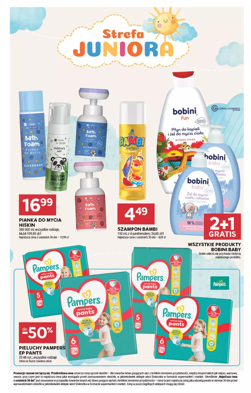 Gazetka promocyjna Stokrotka - Supermarket - ważna 26.06 do 02.07.2025 - strona 45 - produkty: Gra, Mięso, Owoce, Pampers, Pieluchy, Płyn do kąpieli, Szampon, Warzywa