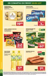 Gazetka promocyjna Stokrotka - Supermarket - Gazetka - ważna od 02.07 do 02.07.2025 - strona 4 - produkty: Ciastka, Warzywa, Gra, Ferrero Rocher, Chrupki, Szynka, Kiełbasa krucha, Ferrero, Olej rzepakowy, Owoce, Olej, Kiełbasa, Oreo, Mięso