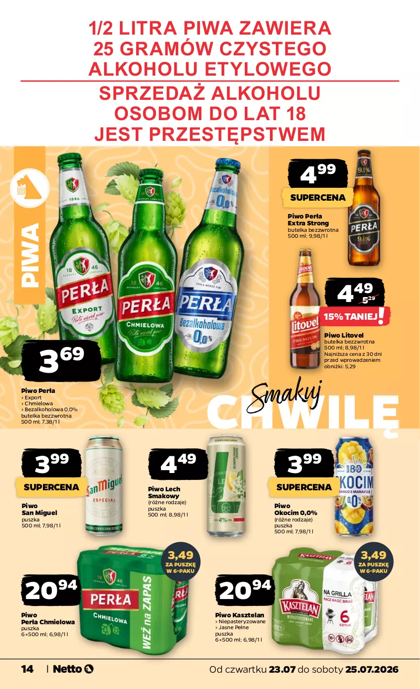 Gazetka promocyjna Netto - Od Czwartku - ważna 23.07 do 25.07.2026 - strona 14 - produkty: Gra, Kasztelan, Koc, Okocim, Perła, Piwa, Piwo, Por