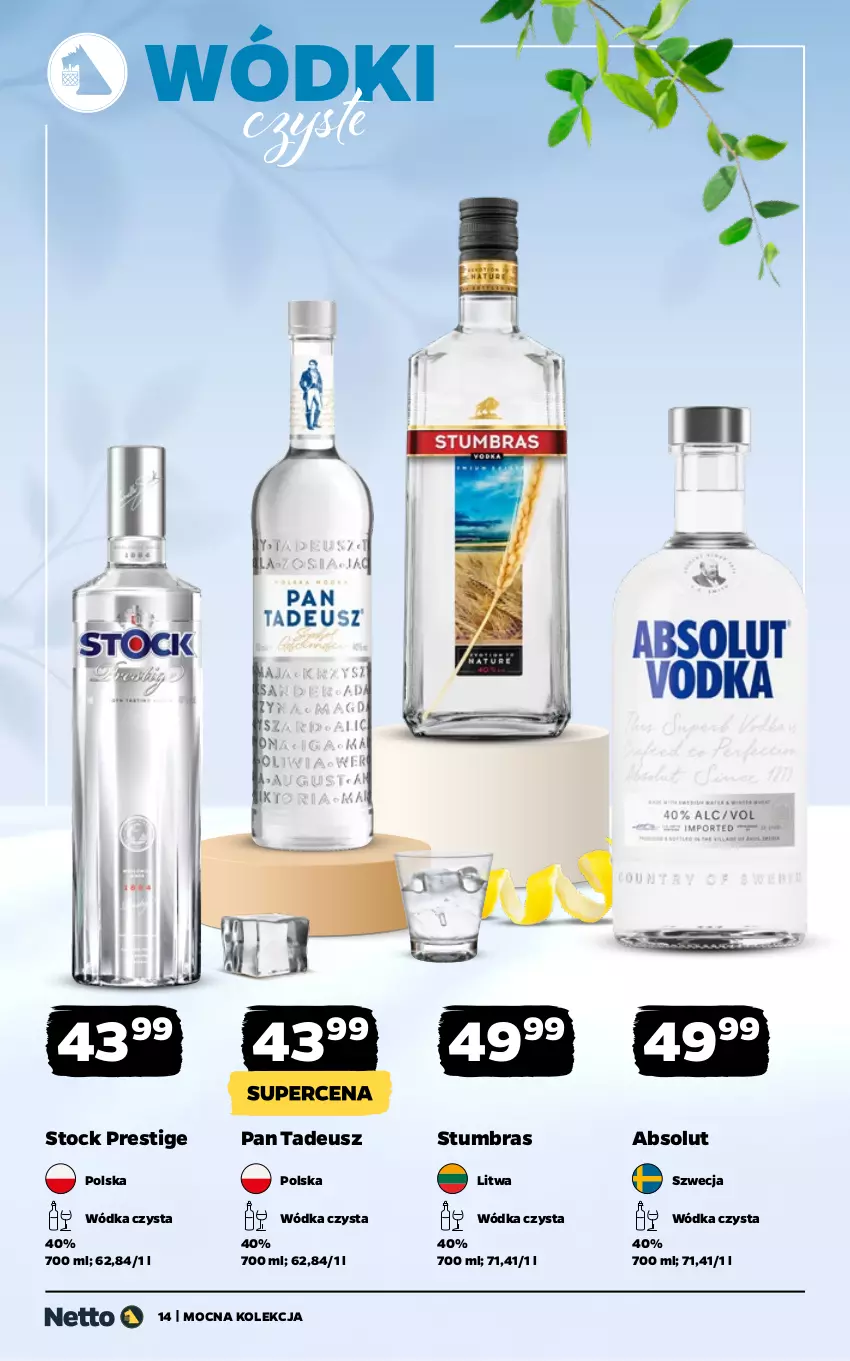 Gazetka promocyjna Netto - Alkohole - Mocne - ważna 13.04 do 26.04.2026 - strona 14 - produkty: Absolut, Stock, Wódka