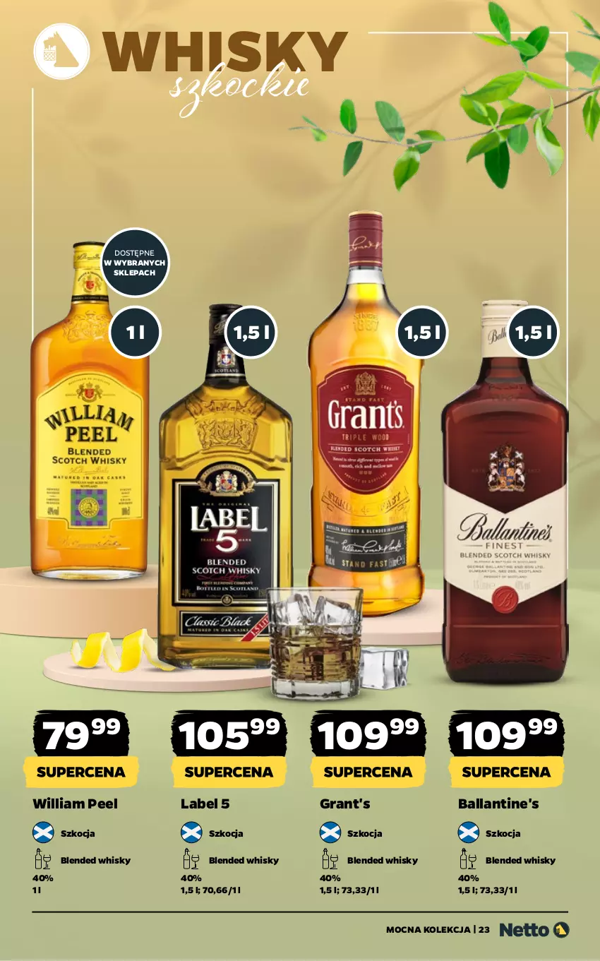 Gazetka promocyjna Netto - Alkohole - Mocne - ważna 13.04 do 26.04.2026 - strona 23 - produkty: Ballantine's, Gra, Grant's, Koc, Whisky