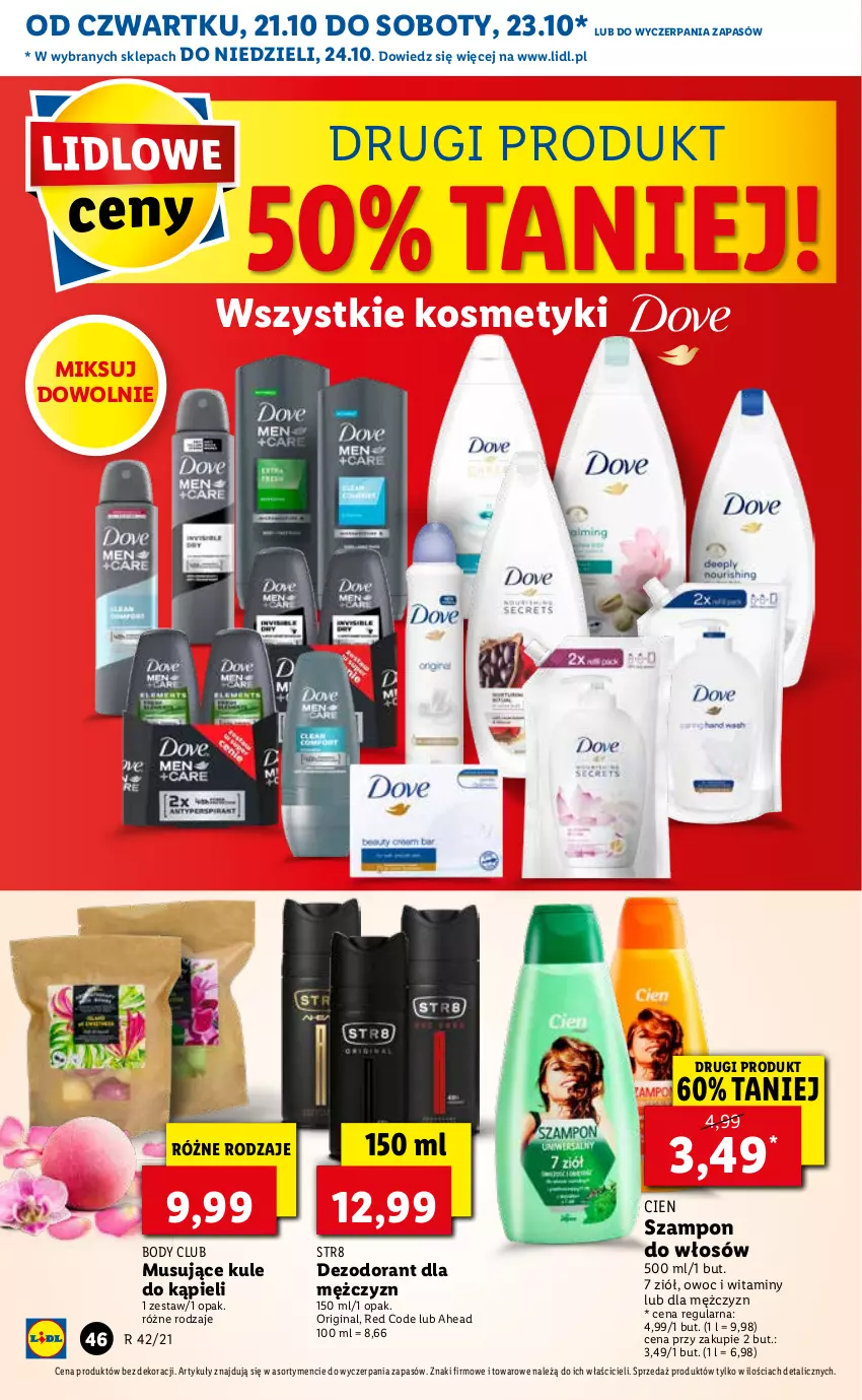 Gazetka promocyjna Lidl - GAZETKA - ważna 21.10 do 24.10.2021 - strona 46 - produkty: Body, Dezodorant, Gin, Mus, Str8, Szampon