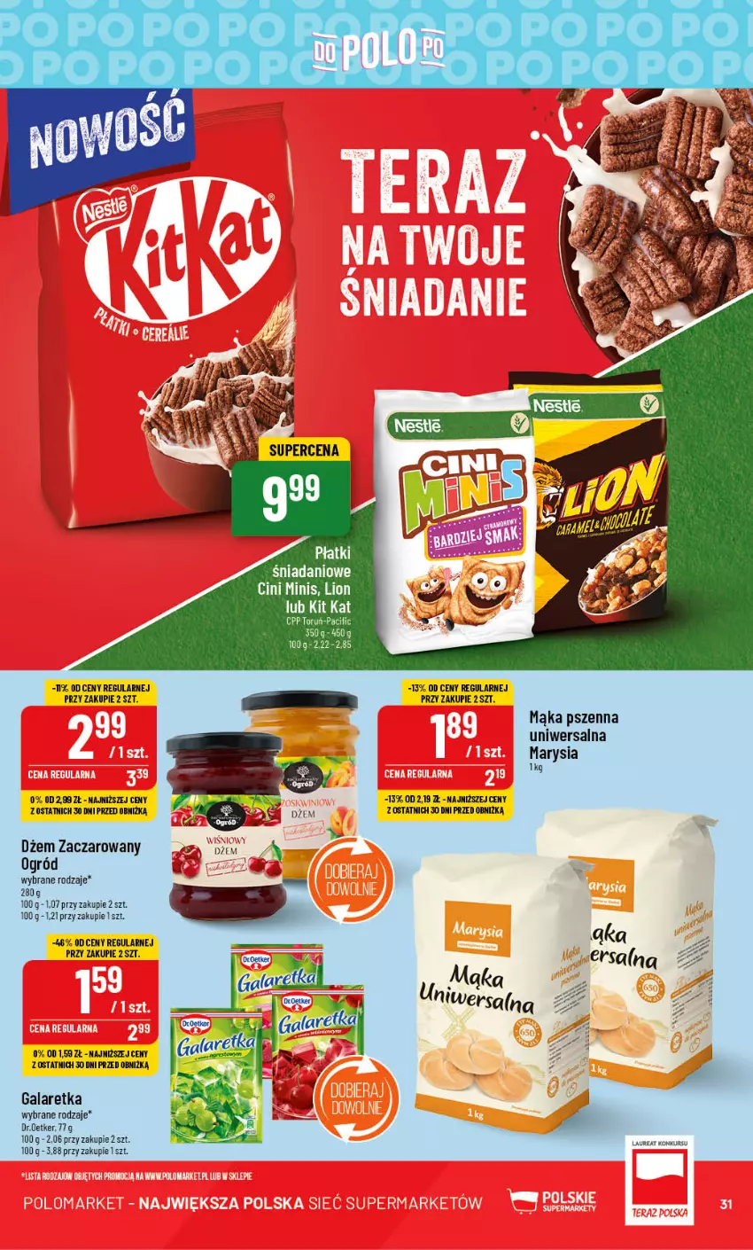 Gazetka promocyjna PoloMarket - Gazetka pomocyjna - ważna 02.08 do 08.08.2023 - strona 31 - produkty: Cif, Cini Minis, Danio, Dżem, Fa, Gala, Galaretka, Lion, Mąka, Mąka pszenna, Ogród