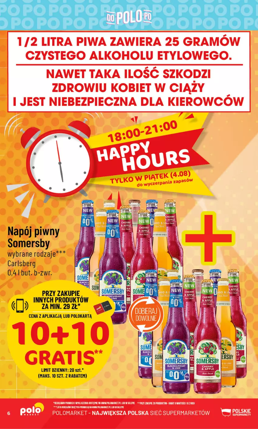 Gazetka promocyjna PoloMarket - Gazetka pomocyjna - ważna 02.08 do 08.08.2023 - strona 6 - produkty: Carlsberg, Napój, Somersby