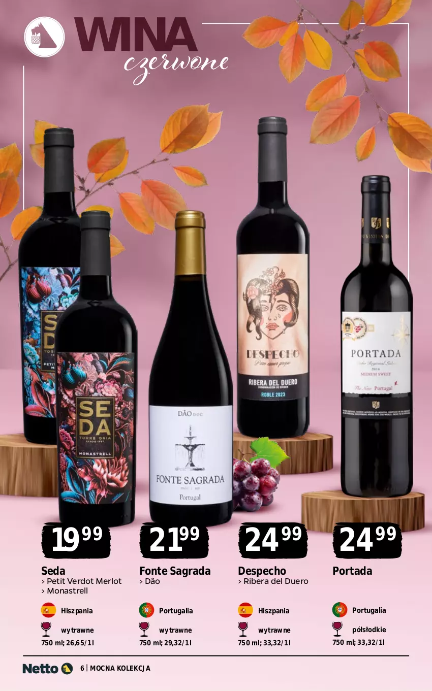 Gazetka promocyjna Netto - Alkohole - Wina - ważna 27.10 do 08.11.2025 - strona 6 - produkty: Gra, Merlot, Por, Portada