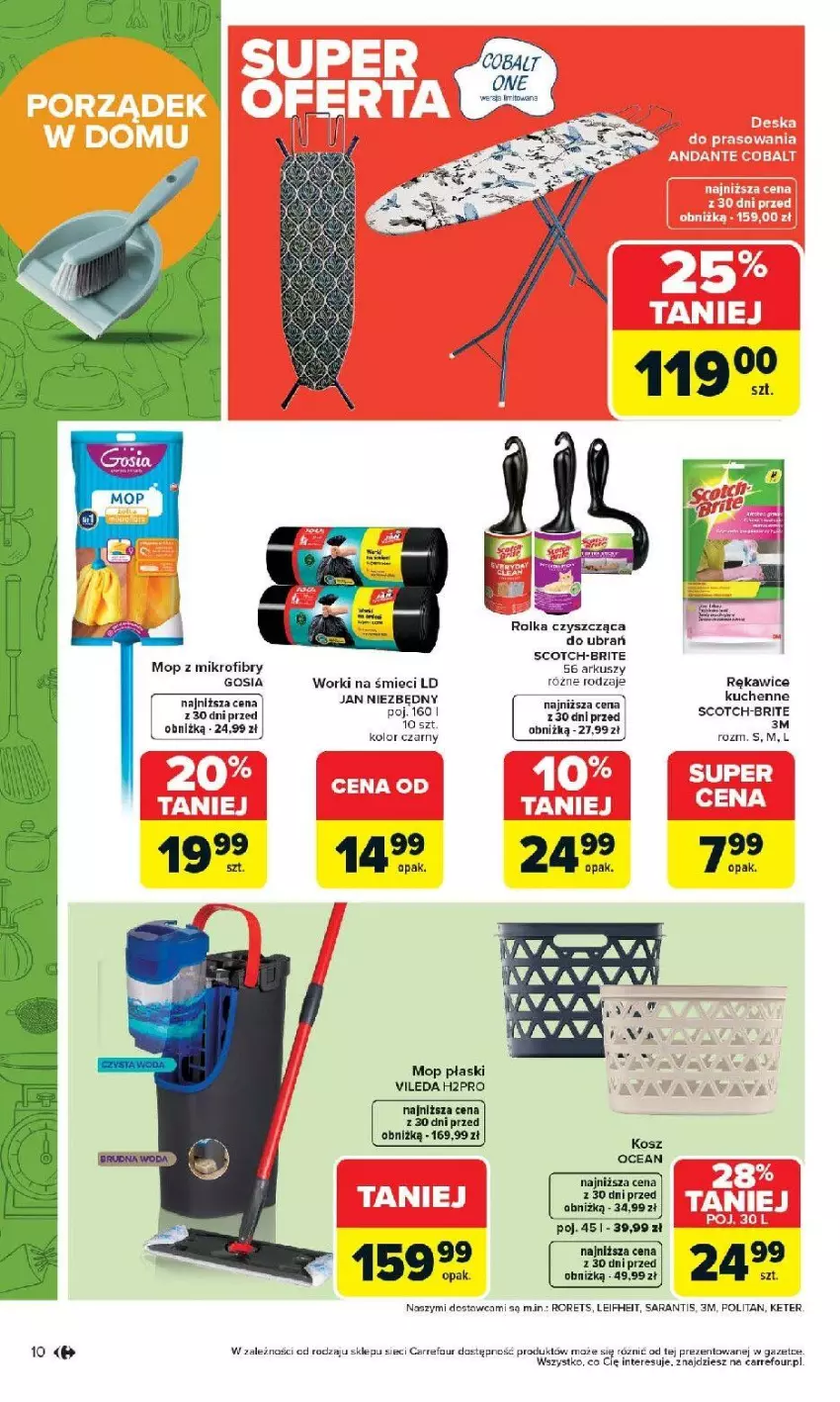 Gazetka promocyjna Carrefour - Gazetka Łap super okazje od poniedziałku! - ważna 13.04 do 26.04.2026 - strona 10 - produkty: Brit, Kosz, Mop, Rękawice, Vileda, Worki na śmiec, Worki na śmieci