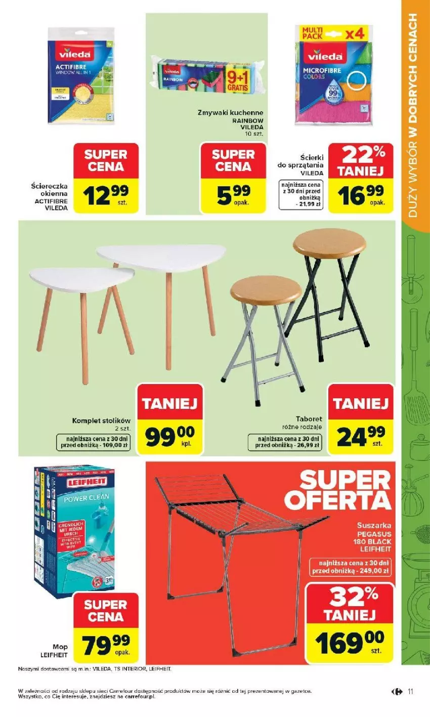 Gazetka promocyjna Carrefour - Gazetka Łap super okazje od poniedziałku! - ważna 13.04 do 26.04.2026 - strona 11 - produkty: Stolik, Taboret, Vileda, Zmywaki kuchenne