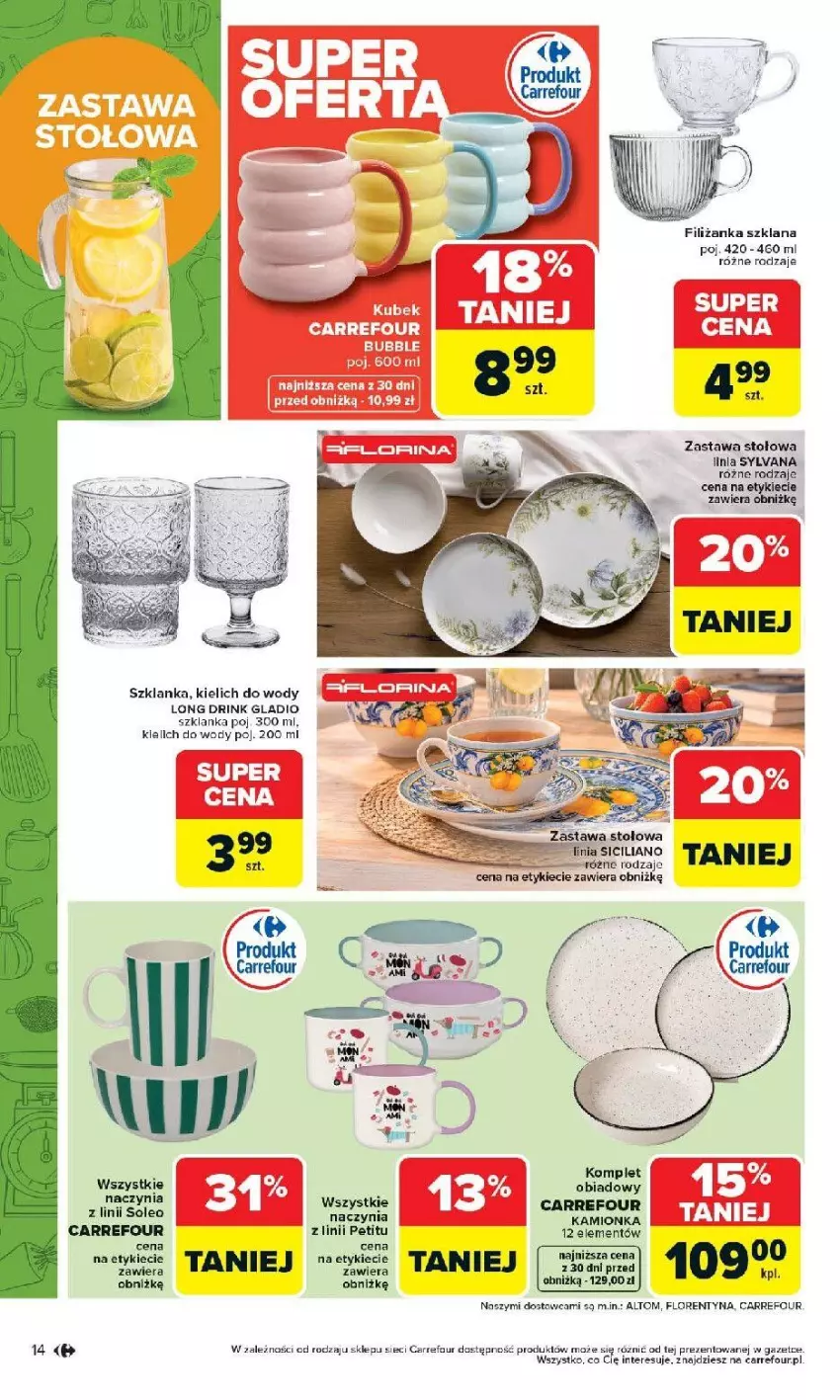 Gazetka promocyjna Carrefour - Gazetka Łap super okazje od poniedziałku! - ważna 13.04 do 26.04.2026 - strona 14 - produkty: Filiżanka, Kubek, LANA, Szklanka