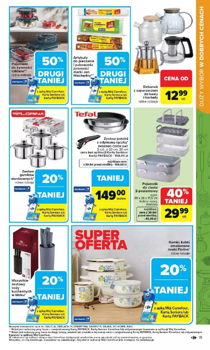 Gazetka promocyjna Carrefour - Gazetka Łap super okazje od poniedziałku! - ważna 13.04 do 26.04.2026 - strona 15 - produkty: Dzbanek, Fa, Jan Niezbędny, Noż, Piec, Pojemnik, Ryba, Ser