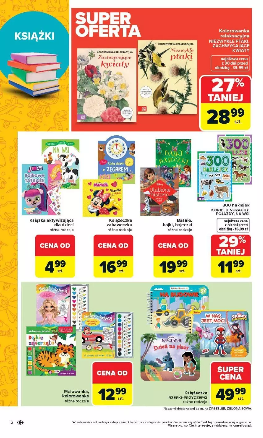 Gazetka promocyjna Carrefour - Gazetka Łap super okazje od poniedziałku! - ważna 13.04 do 26.04.2026 - strona 2 - produkty: Dinozaur, Dzieci, Fa, Klej, Kolorowanka, Książka, Pojazd