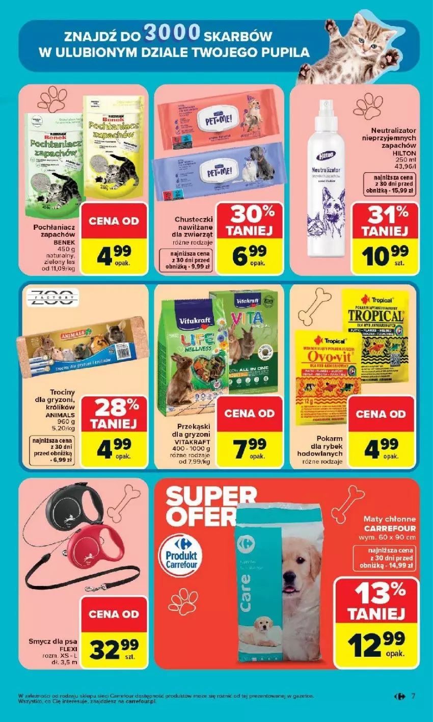 Gazetka promocyjna Carrefour - Gazetka Łap super okazje od poniedziałku! - ważna 13.04 do 26.04.2026 - strona 7 - produkty: Chia, Chusteczki, Fa, Gry, Królik, LG, Smycz, Tropical, Vitakraft