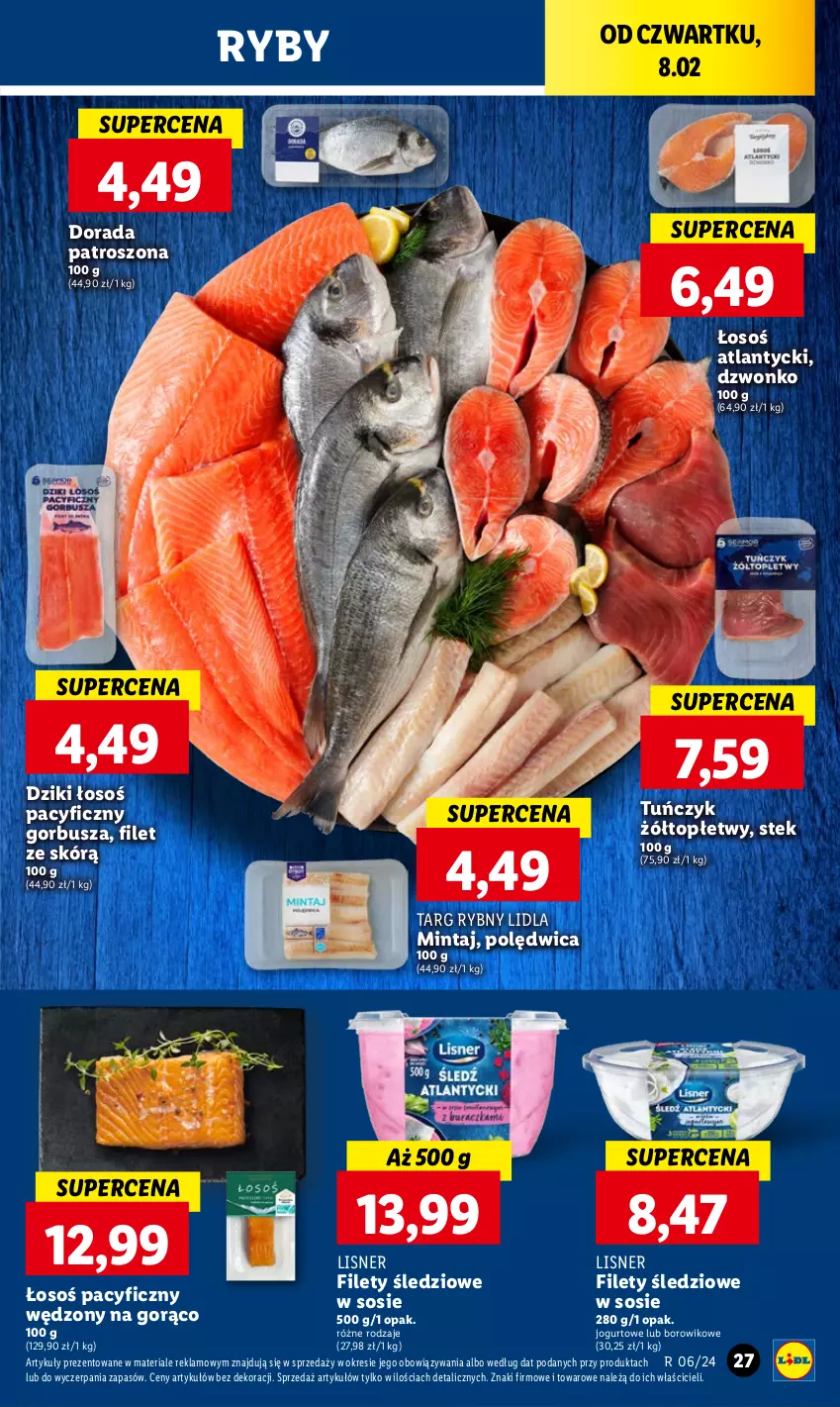 Gazetka promocyjna Lidl - GAZETKA - ważna 08.02 do 10.02.2024 - strona 33 - produkty: Jogurt, Lisner, Mintaj, Polędwica, Sos, Stek, Top, Tuńczyk, Wiko