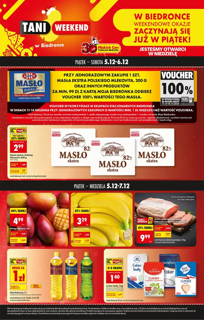 Gazetka promocyjna Biedronka - Tani Weekend - ważna 05.12 do 06.12.2025 - strona 1 - produkty: Cukier, Mleko, Mlekovita, Telefon