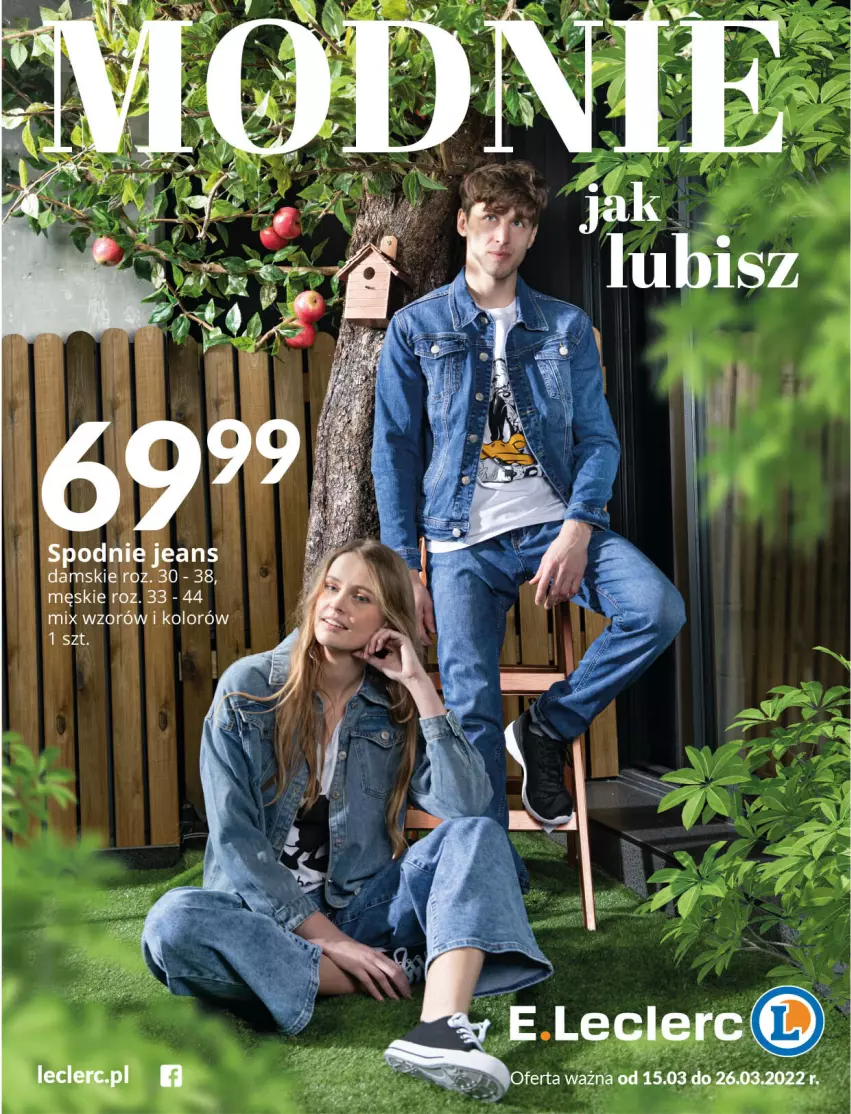 Gazetka promocyjna E Leclerc - ważna 15.03 do 26.03.2022 - strona 1 - produkty: Spodnie, Spodnie jeans