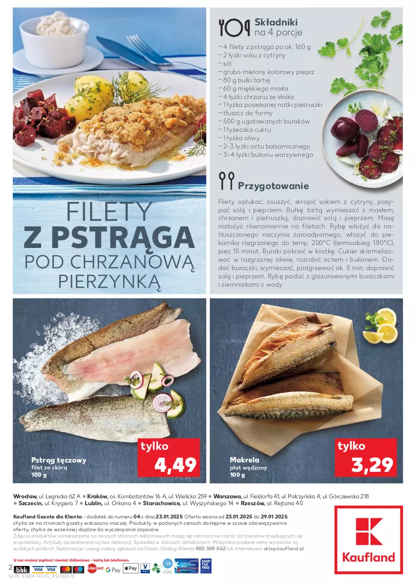 Gazetka promocyjna Kaufland - Kaufland - ważna 23.01 do 29.01.2025 - strona 2 - produkty: Bulion, Buraczki, Buraki, Chrzan, Cukier, Cytryny, Fa, Lazur, Lion, Orka, Piec, Piekarnik, Pieprz, Por, Pstrąg, Pstrąg tęczowy, Sok, Sól, Wagi