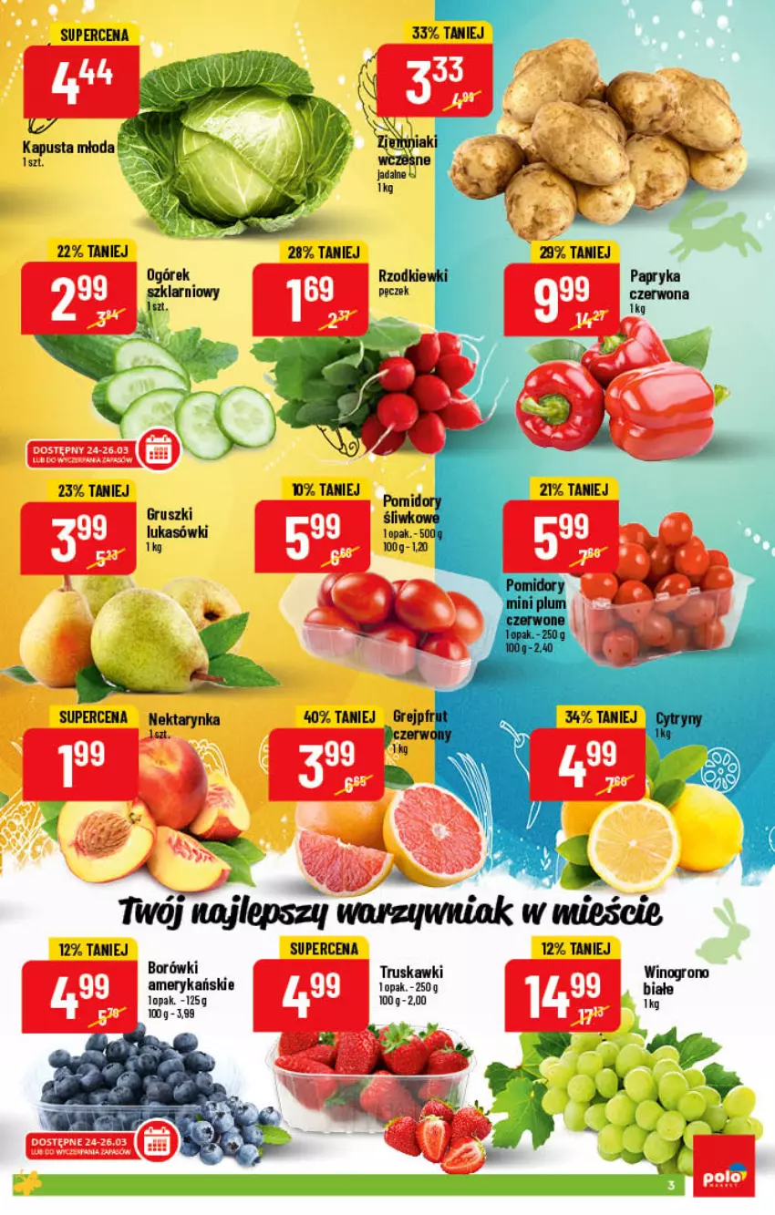 Gazetka promocyjna PoloMarket - Gazetka pomocyjna - ważna 23.03 do 29.03.2022 - strona 3 - produkty: Gruszki, Ogórek, Papryka