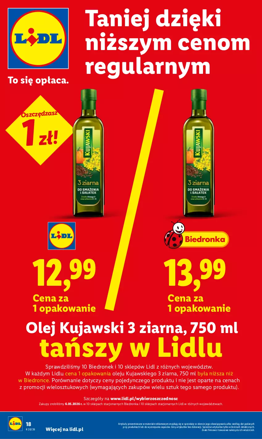 Gazetka promocyjna Lidl - Gazetka ważna od 14.05 do 16.05 - ważna 14.05 do 16.05.2026 - strona 18 - produkty: Kujawski, Olej, Por