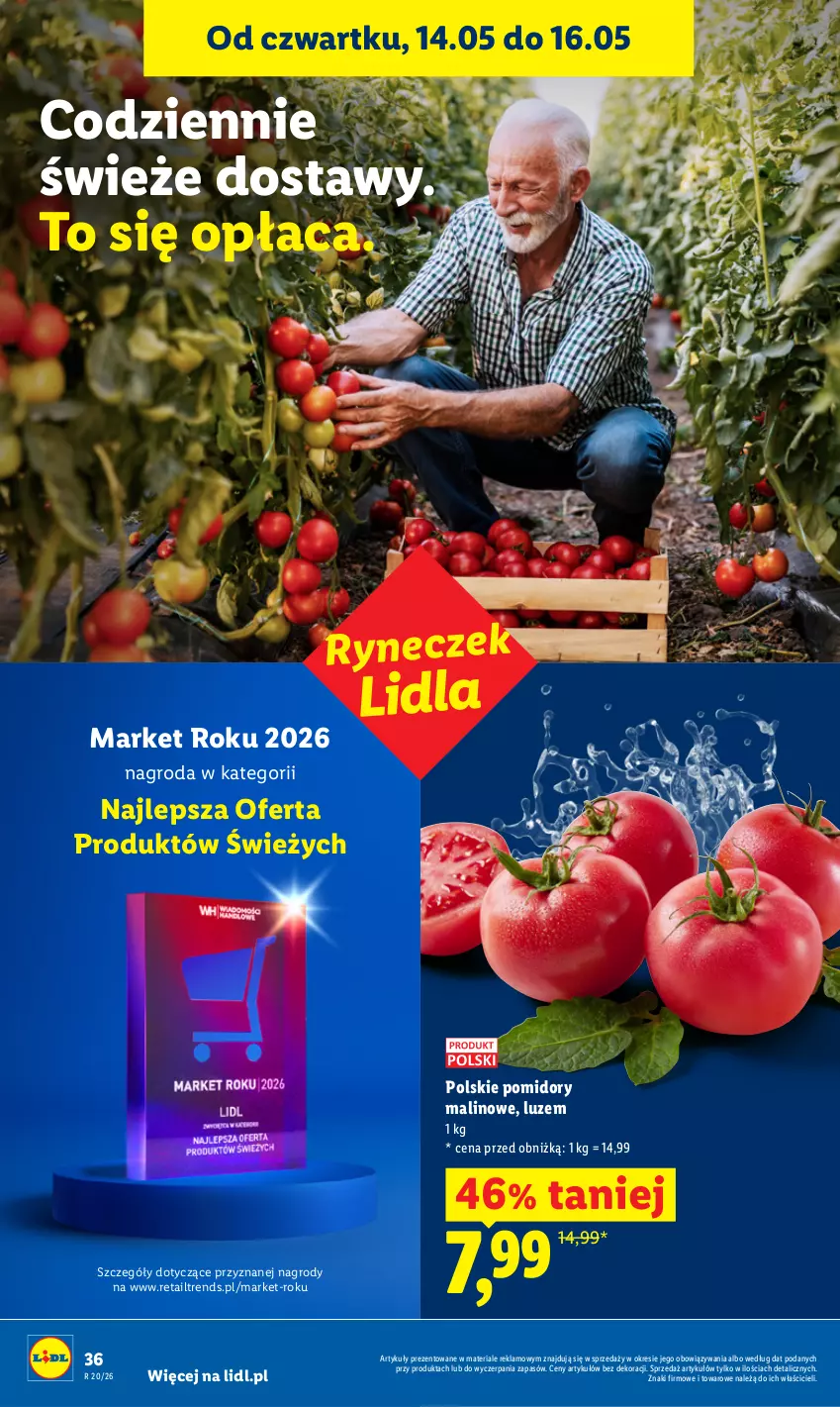 Gazetka promocyjna Lidl - Gazetka ważna od 14.05 do 16.05 - ważna 14.05 do 16.05.2026 - strona 36 - produkty: Pomidory