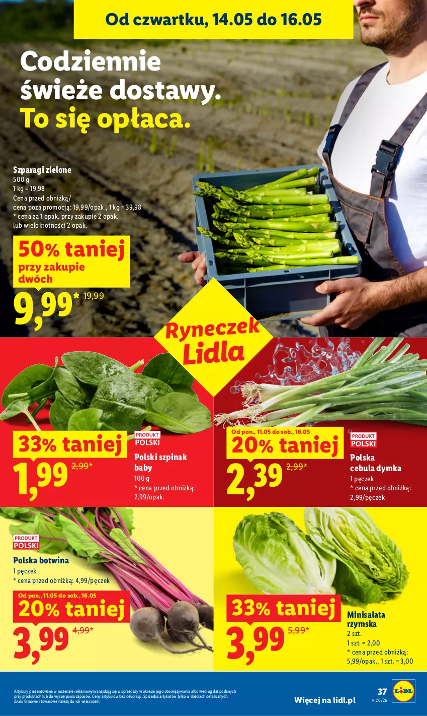 Gazetka promocyjna Lidl - Gazetka ważna od 14.05 do 16.05 - ważna 14.05 do 16.05.2026 - strona 37 - produkty: Cebula, Sałat, Szpinak