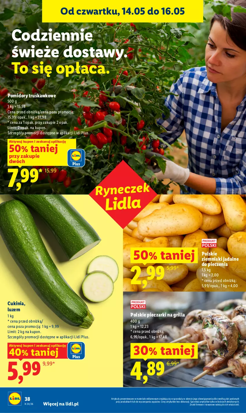 Gazetka promocyjna Lidl - Gazetka ważna od 14.05 do 16.05 - ważna 14.05 do 16.05.2026 - strona 38 - produkty: Grill, Piec, Pomidory, Ziemniaki