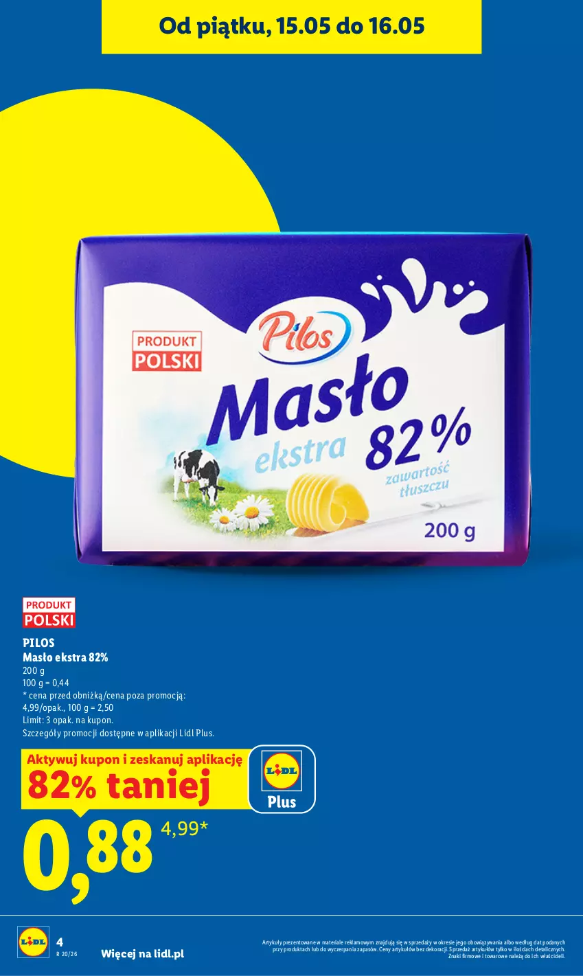 Gazetka promocyjna Lidl - Gazetka ważna od 14.05 do 16.05 - ważna 14.05 do 16.05.2026 - strona 4 - produkty: Masło, Pilos
